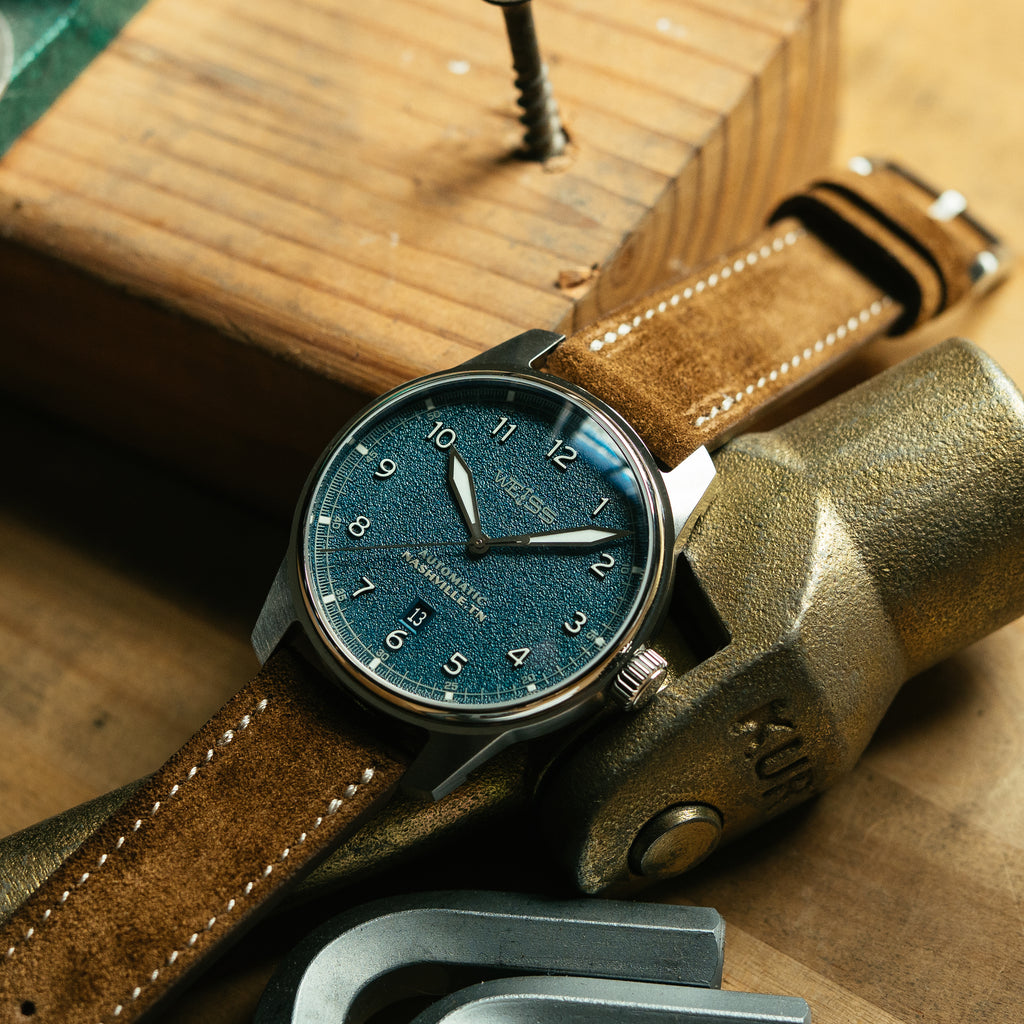 *Limited Edition* 42mm Automatic Standard Issue Field Watch with Date: Textured Denim Dial