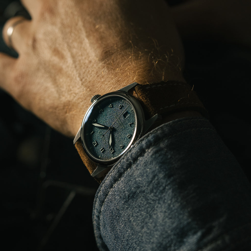 *Limited Edition* 38mm Automatic Standard Issue Field Watch with Date: Textured Denim Dial