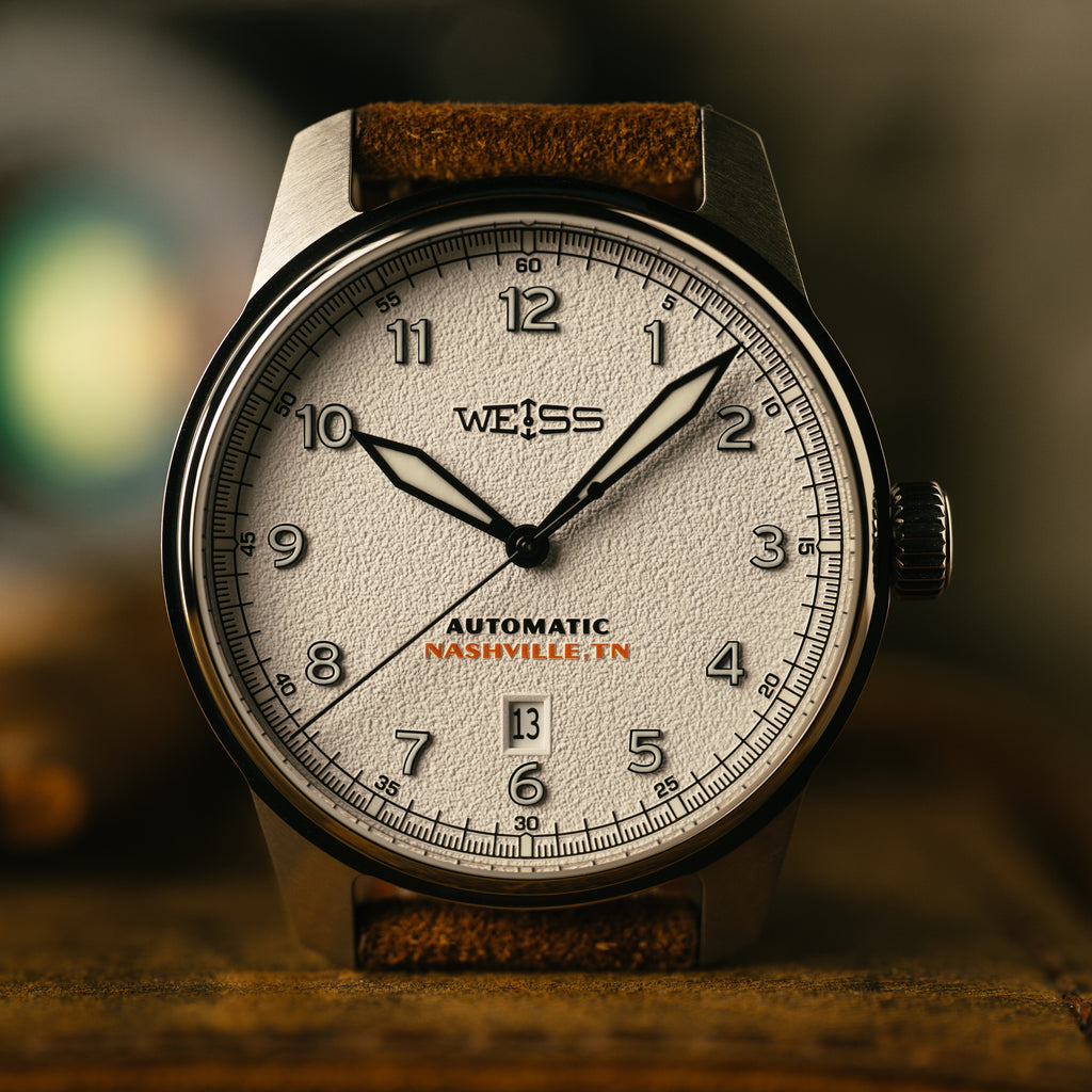 *Limited Edition* 42mm Automatic Standard Issue Field Watch with Date: Textured White Dial