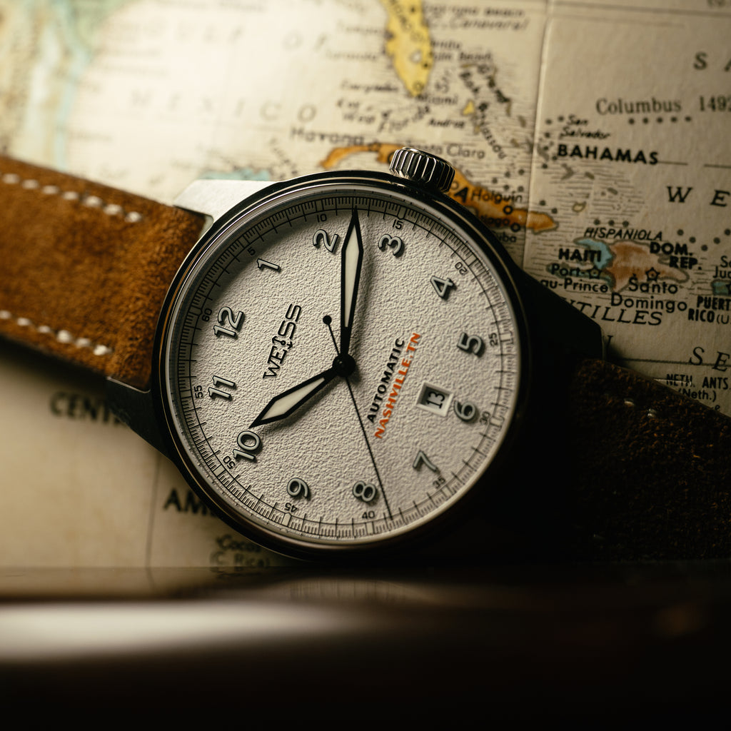 *Limited Edition* 42mm Automatic Standard Issue Field Watch with Date: Textured White Dial