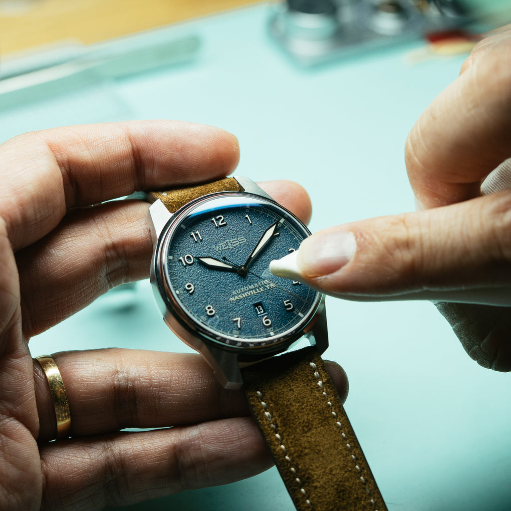 *Limited Edition* 42mm Automatic Standard Issue Field Watch with Date: Textured Denim Dial