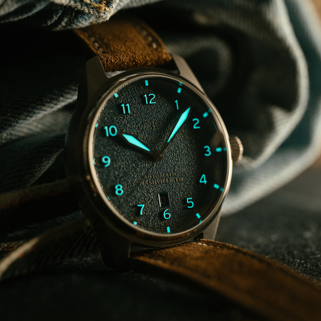*Limited Edition* 42mm Automatic Standard Issue Field Watch with Date: Textured Denim Dial
