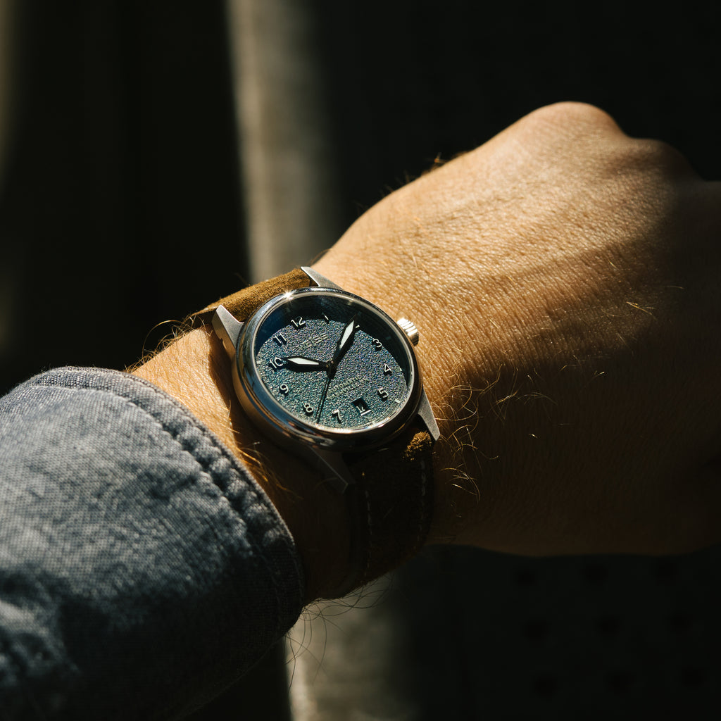 *Limited Edition* 38mm Automatic Standard Issue Field Watch with Date: Textured Denim Dial