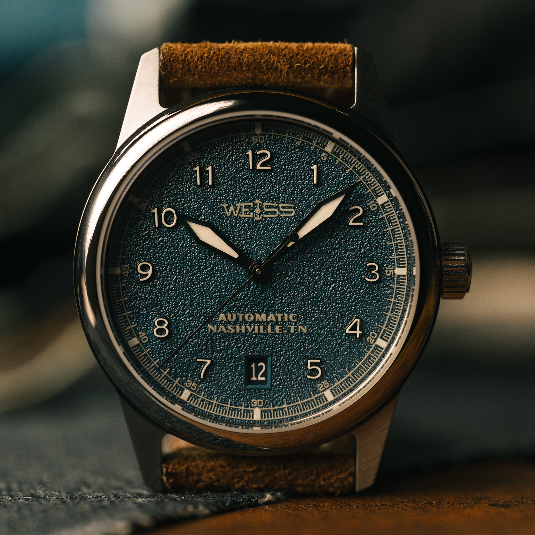 *Limited Edition* 38mm Automatic Standard Issue Field Watch with Date: Textured Denim Dial